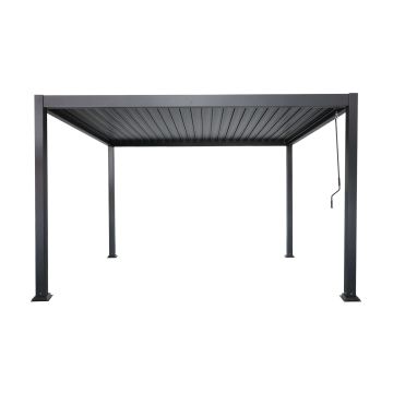 Pergola Ogrodowa Aluminiowa z regulowanym dachem Antracyt 3 x 3 m