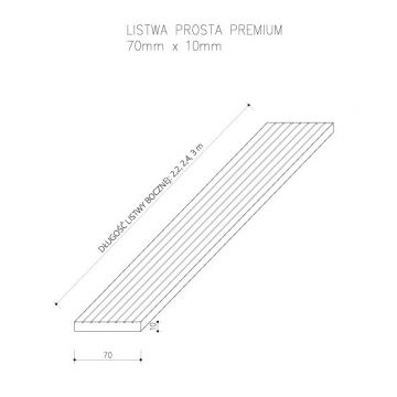 Listwa Kompozytowa Prosta Premium Light Gray 70x10 mm – dł. 2,9 m