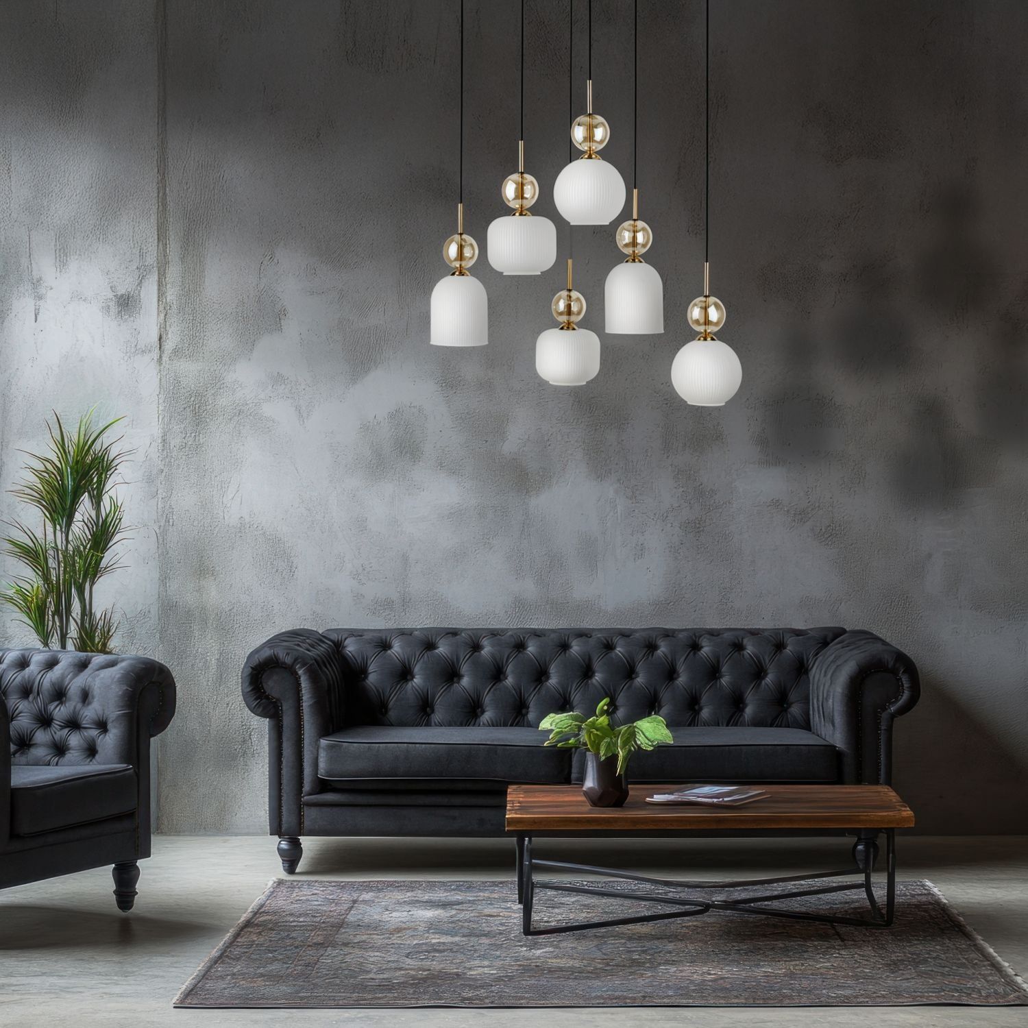 Lampa wisząca SOPHIA COGNAC Złota 11594