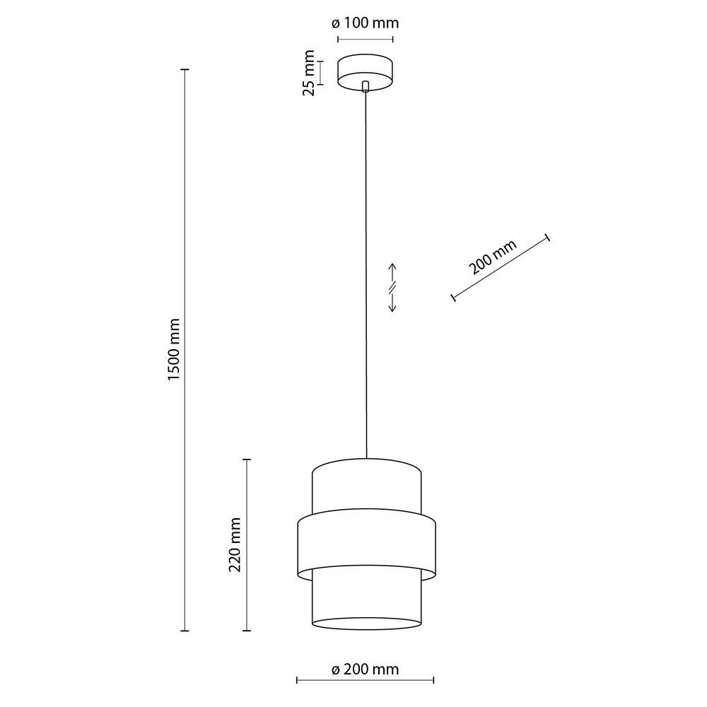 Lampa wisząca CALISTO Czarna 5306