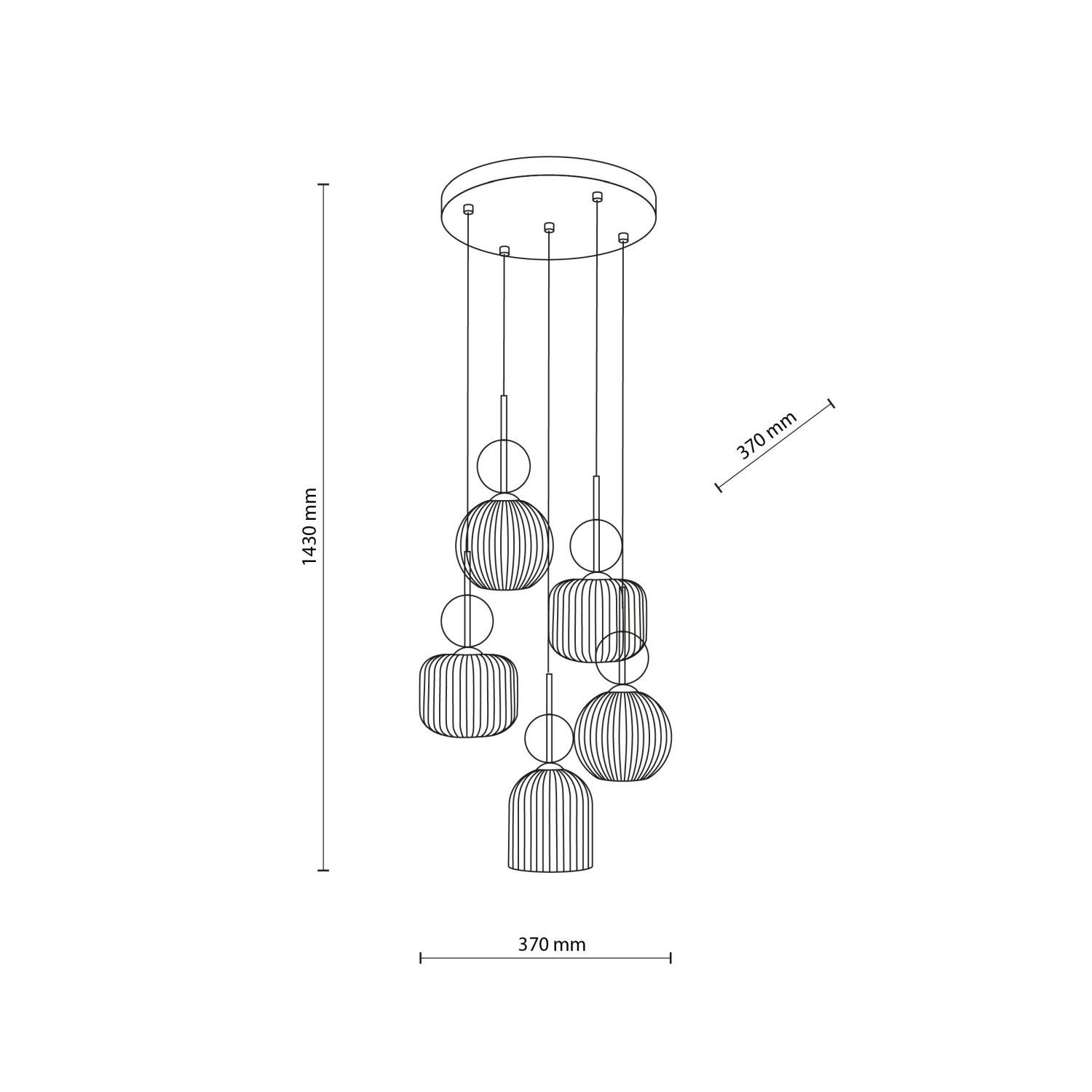 Lampa wisząca SOPHIA COGNAC Złota 11593