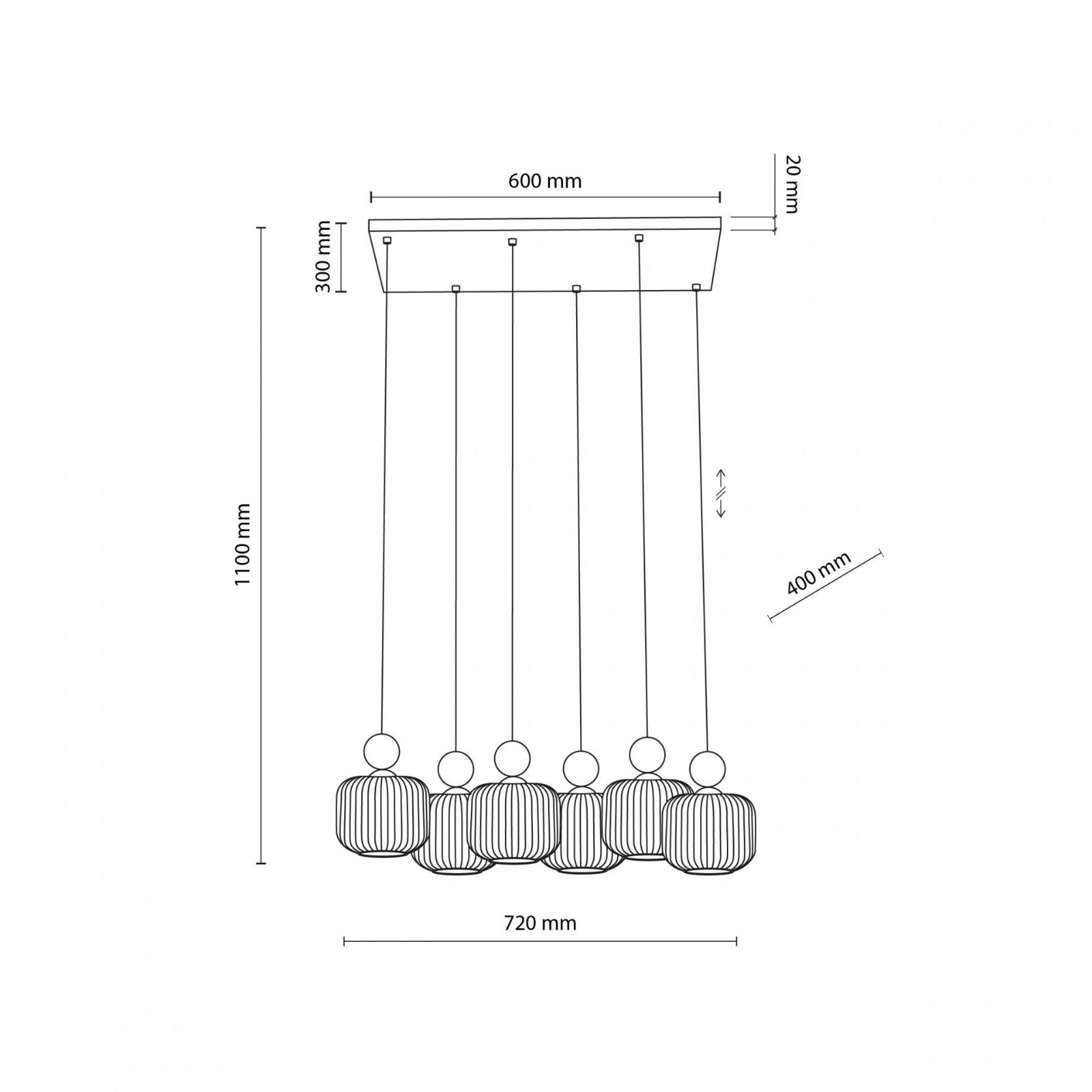Lampa wisząca BALLO Brązowa 11052