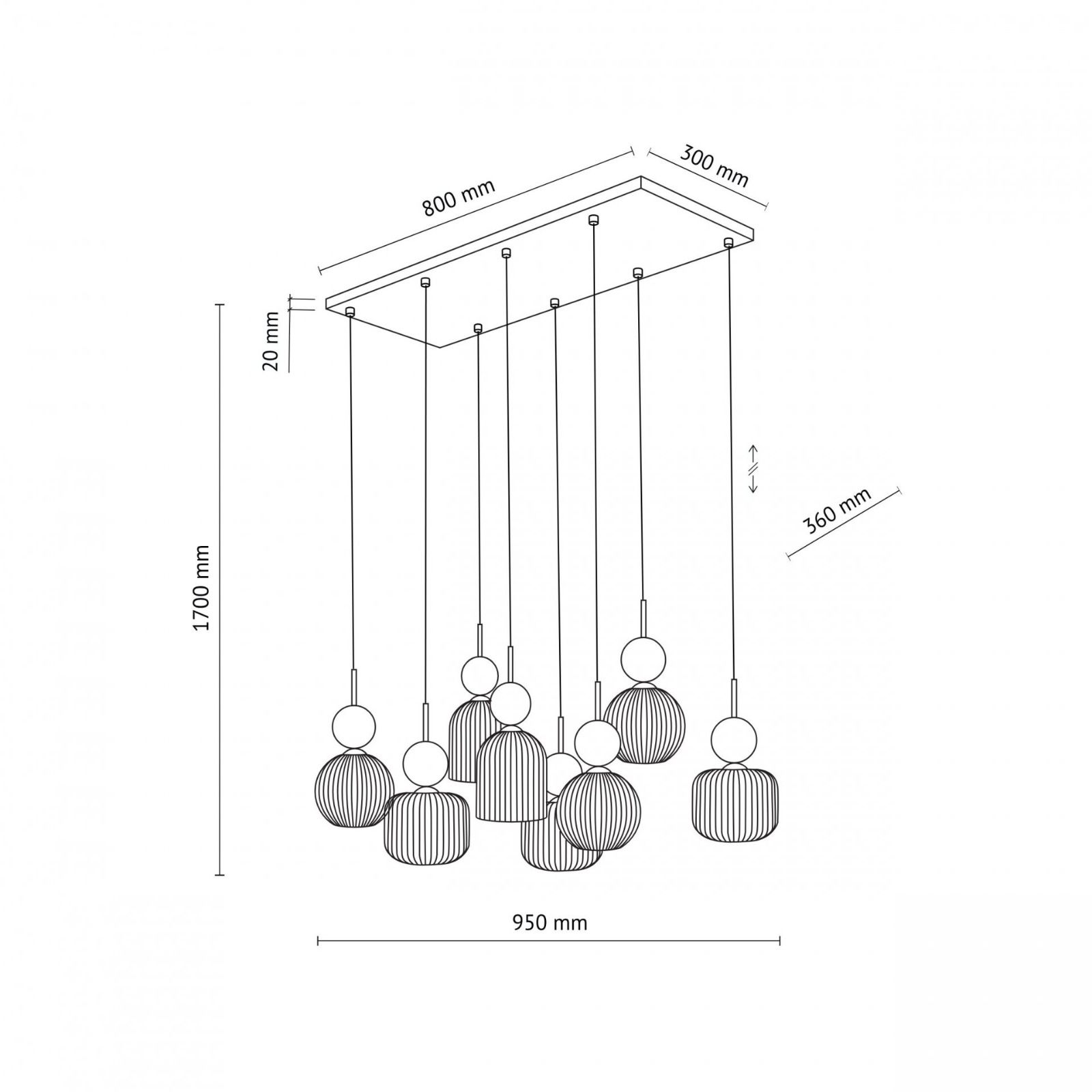 Lampa wisząca SOPHIA COGNAC Zielona 11151
