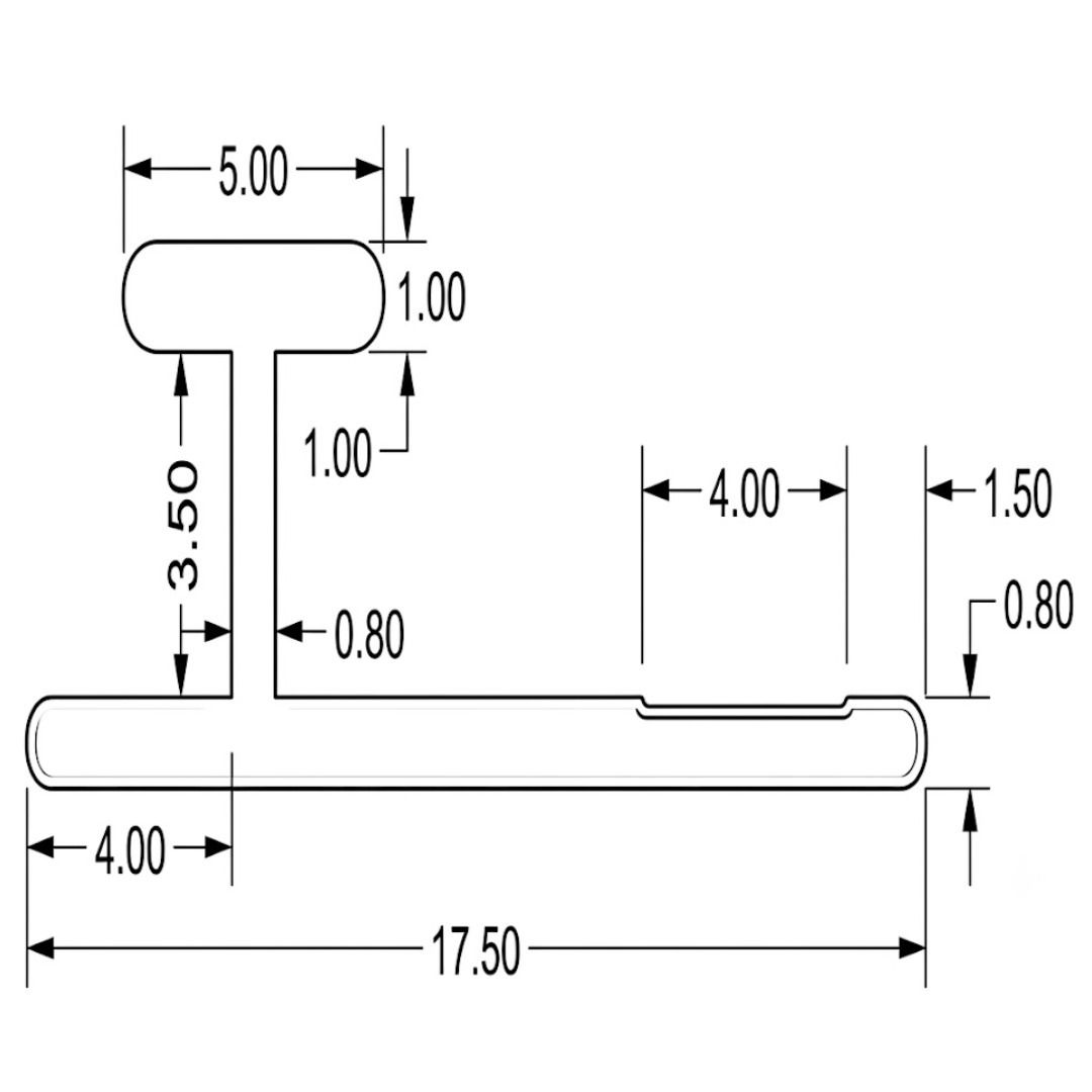 Łącznik aluminiowy 3,5 mm do paneli ściennych Ciemny Szary Mat – 2,9 m
