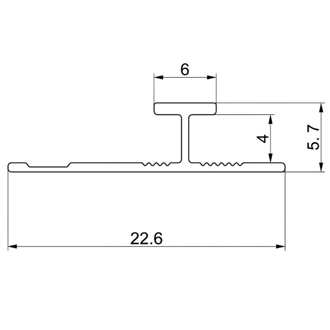 Łącznik aluminiowy 4,5 mm do paneli ściennych Złoty Mat – 2,9 m