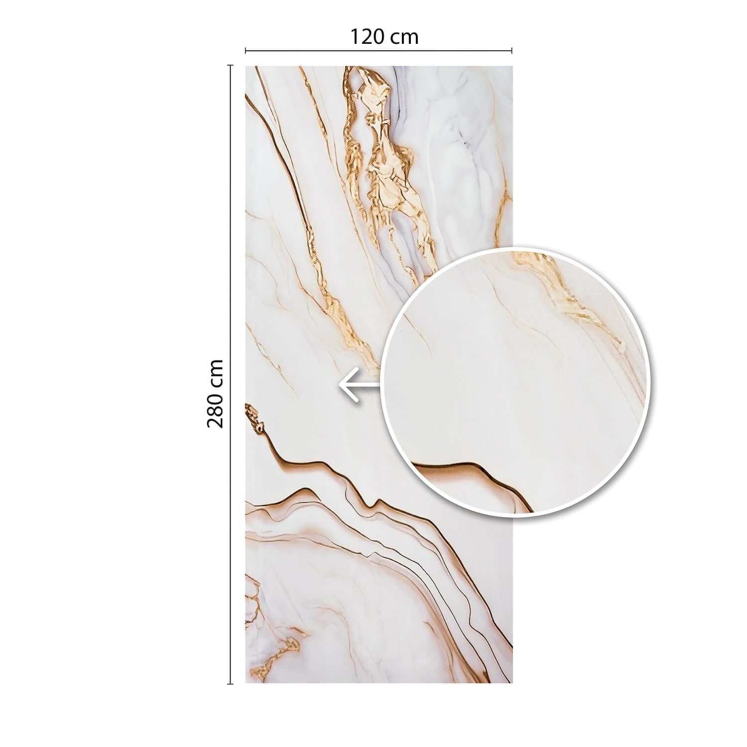 Panel Ścienny XXL Arabescato Złoty Połysk 120 x 280 cm 3 mm (B) - Drugi Gatunek