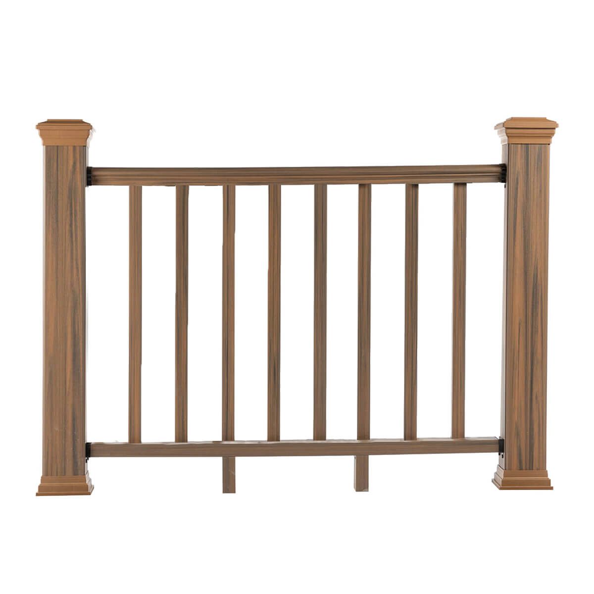 Balustrada kompozytowa Teak – 8 tralek – 157 x 113 cm (2 słupki)