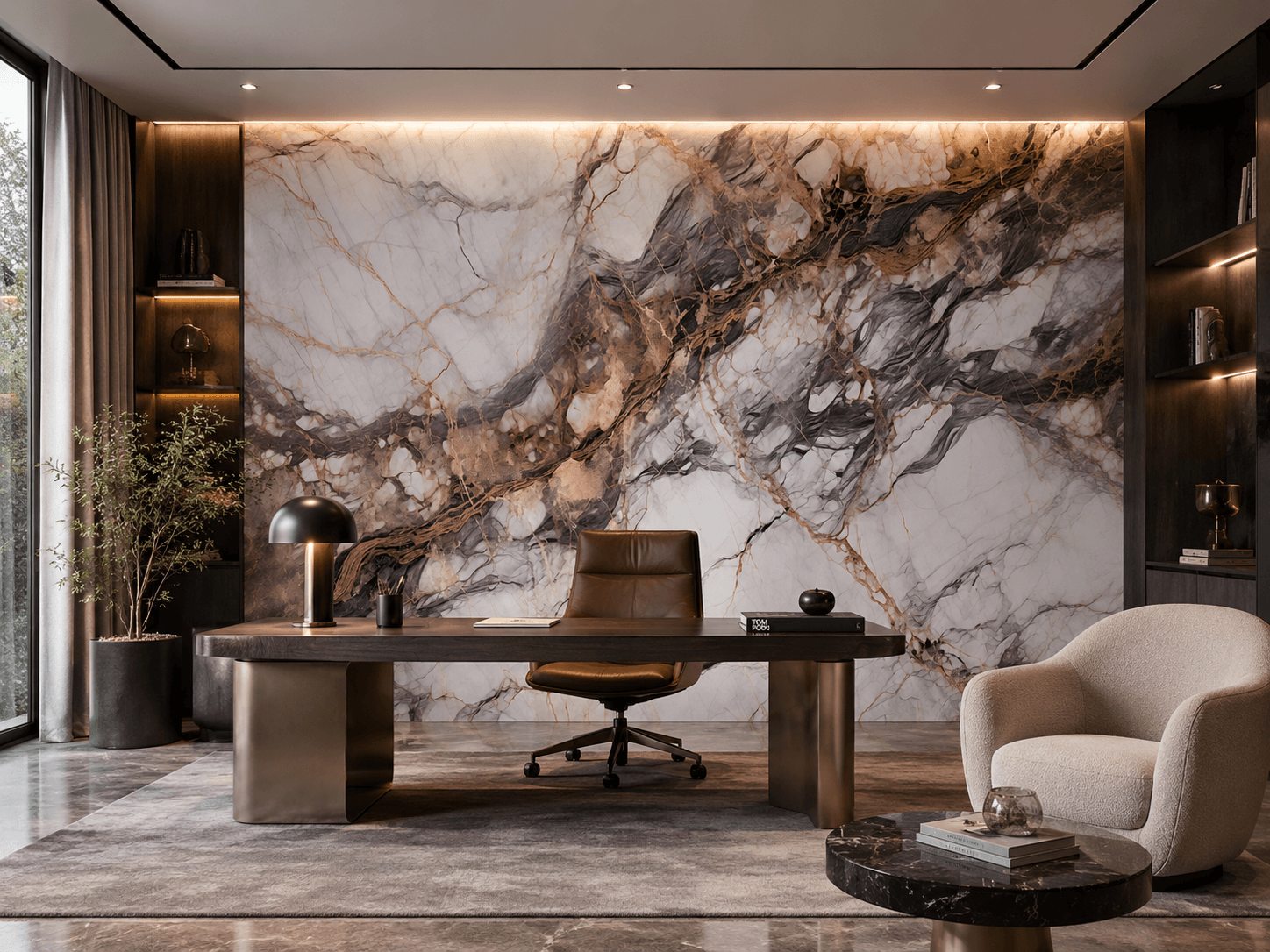 Panel Ścienny XXL Breccia Miedziany Połysk 120 x 280 cm 3 mm – zestaw 3 szt. (ABC)