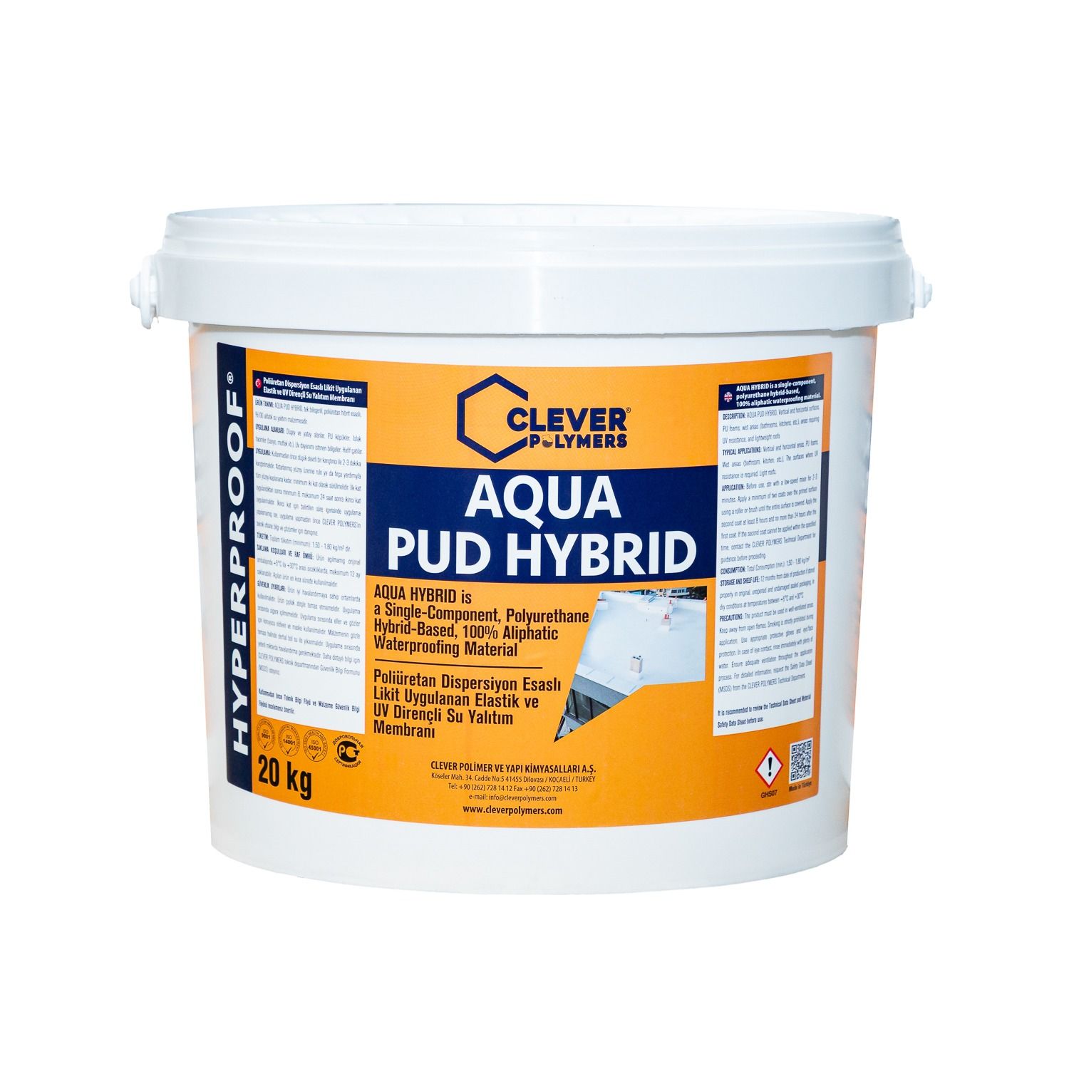 Hydroizolacja Poliuretanowa Jednoskładnikowa CLEVER AQUA PUD HYBRID – 20 kg