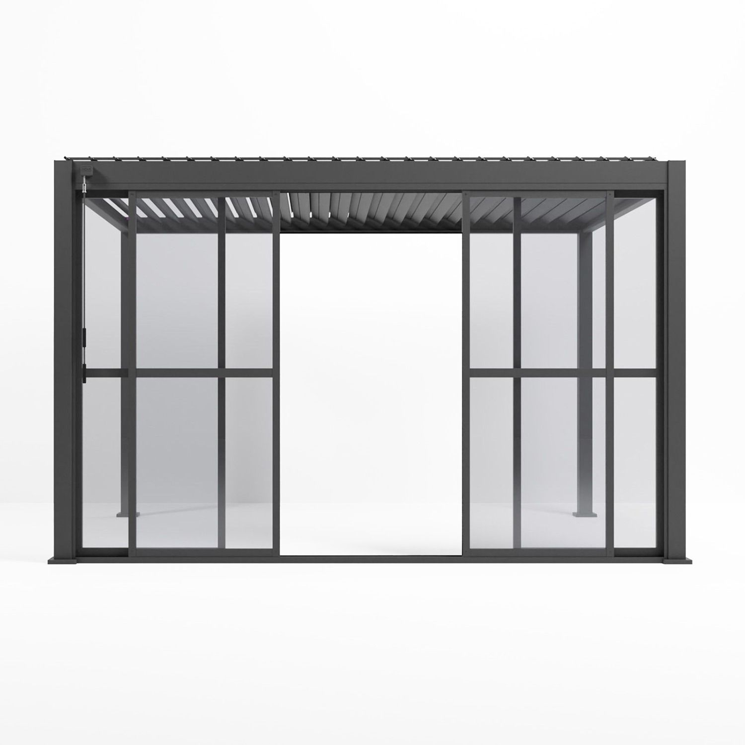 Drzwi przesuwne transparentne do pergoli ogrodowej Antracyt 4 m