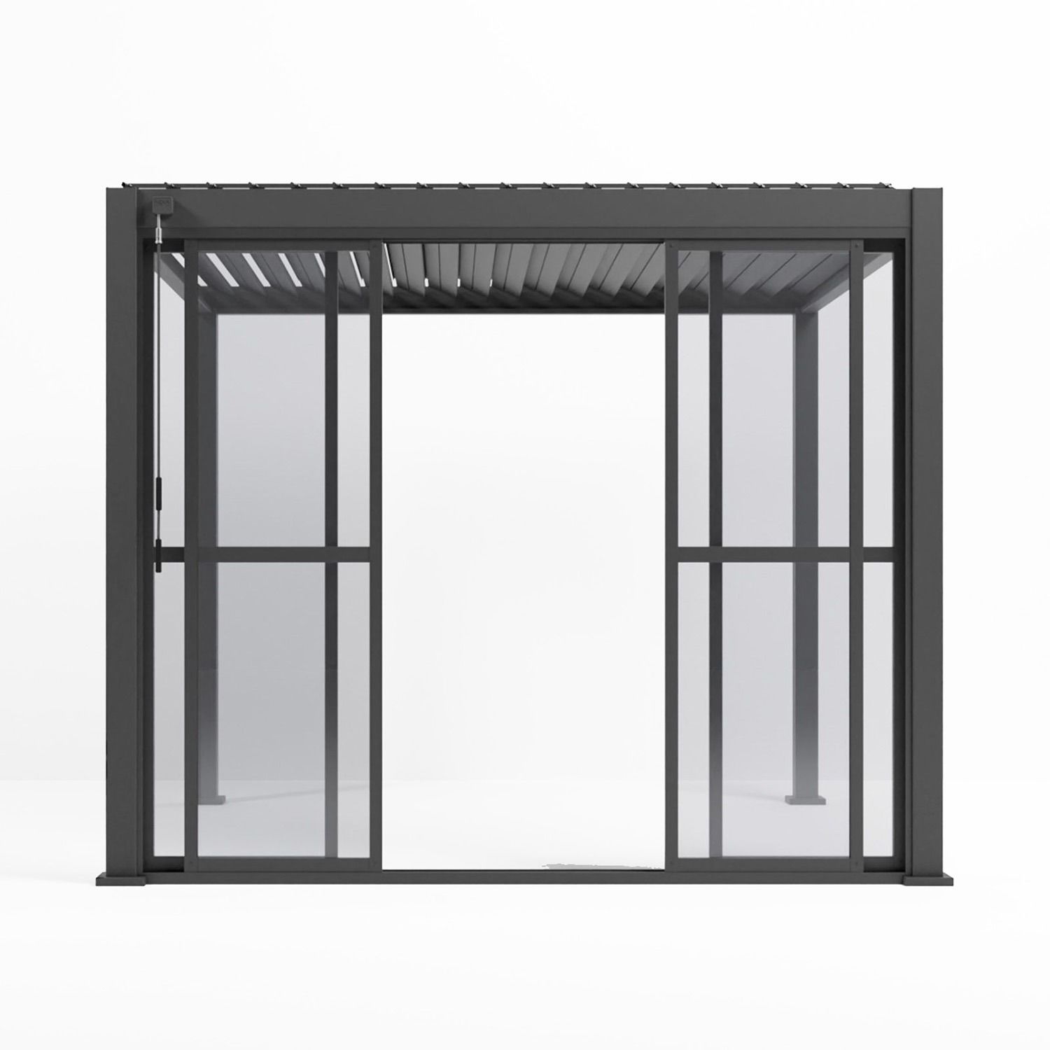Drzwi przesuwne transparetne do pergoli ogrodowej Antracyt 3 m Drzwi przesuwne transparetne do pergoli ogrodowej Antracyt 3 m