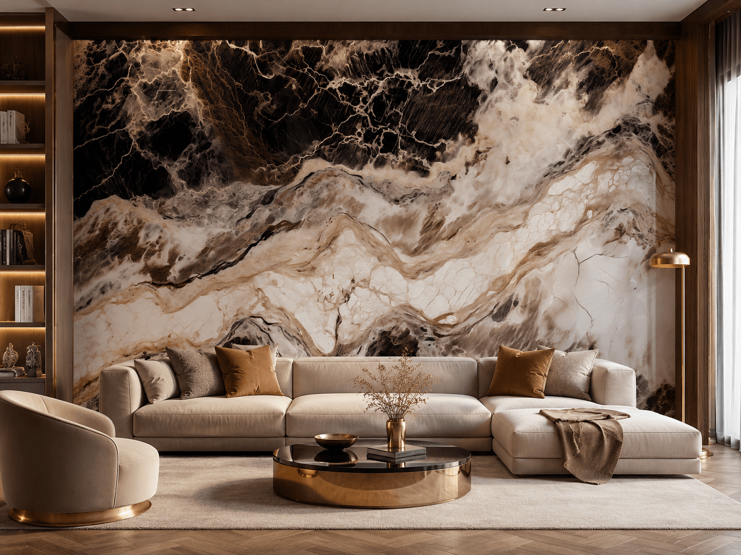 Panel Ścienny XXL Emperador Czarny Połysk 360 x 280 cm 3 mm – zestaw 3 szt. (ABC)