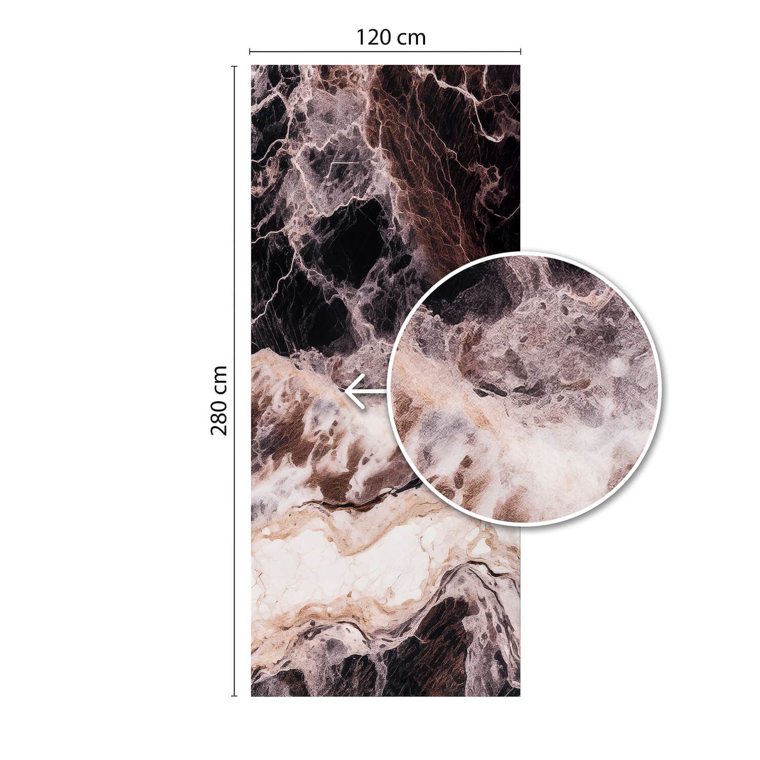 Panel Ścienny XXL Emperador Czarny Połysk 120 x 280 cm 3 mm (A)
