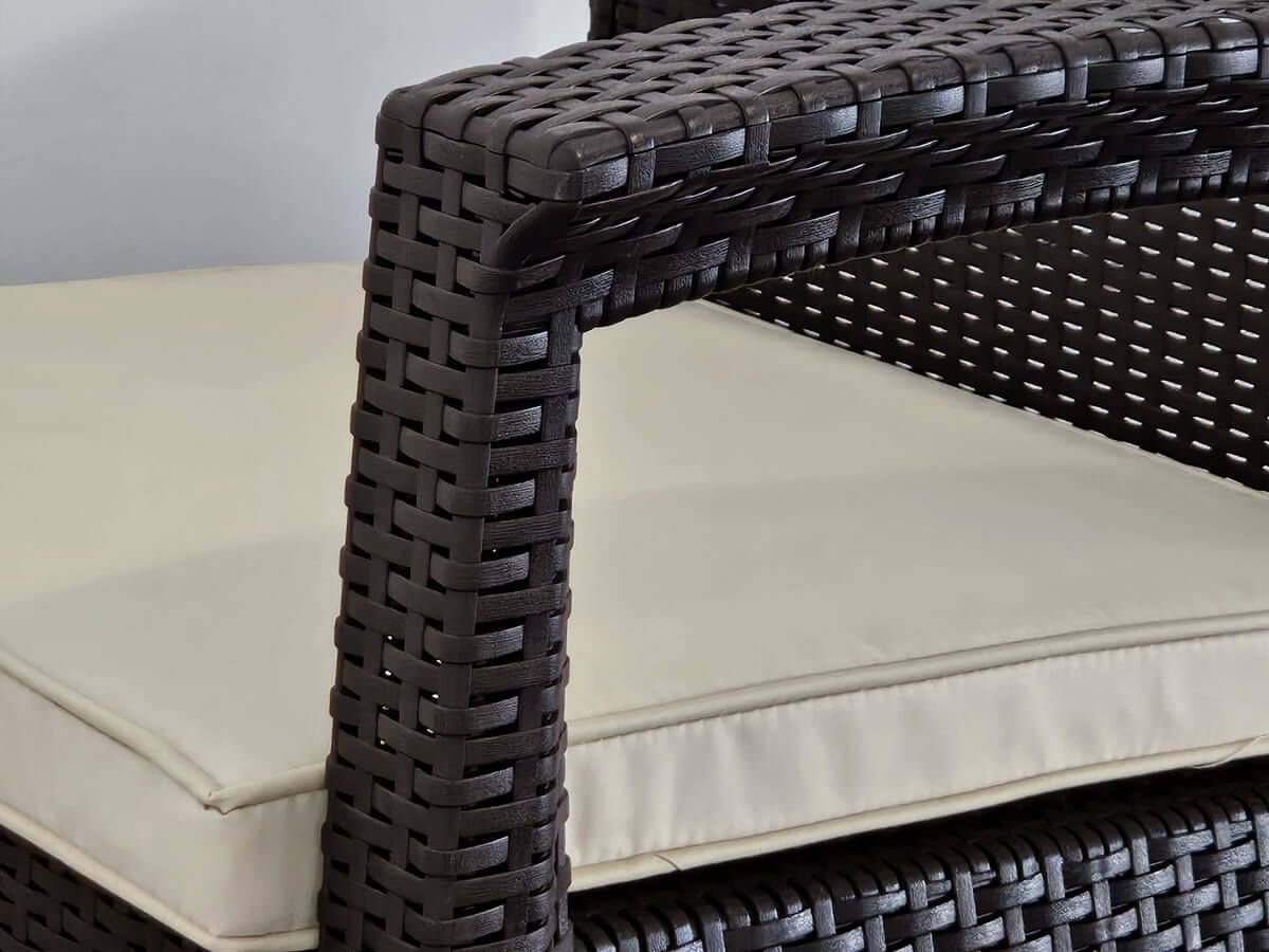 Zestaw Mebli Ogrodowych z technorattanu 4-osobowy Aura Brąz