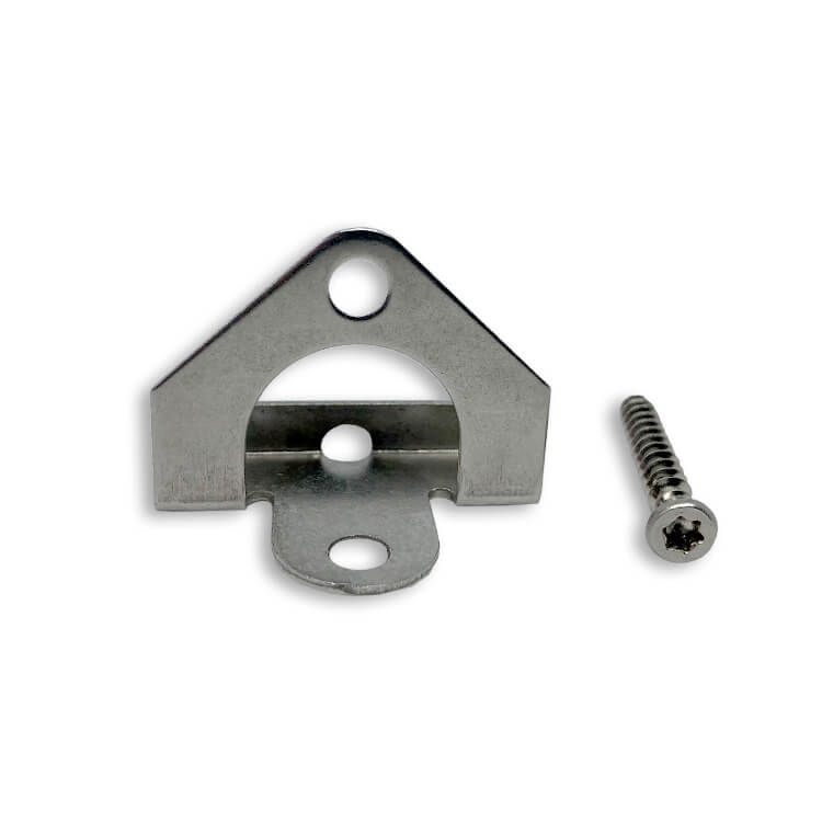 Klips montażowy L-11 startowo-końcowy ze stali nierdzewnej + wkręt - 10 szt.