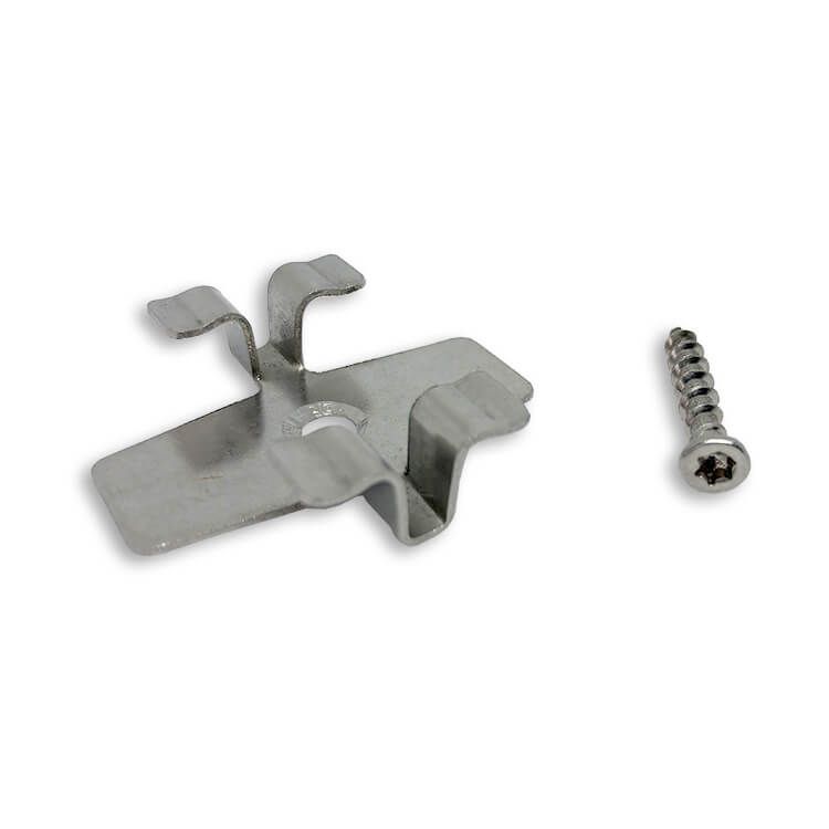 Klips montażowy ze stali nierdzewnej L-8 do deski Premium + wkręt – 100 szt. Klips montażowy ze stali nierdzewnej L-8 do deski Premium + wkręt – 100 szt.