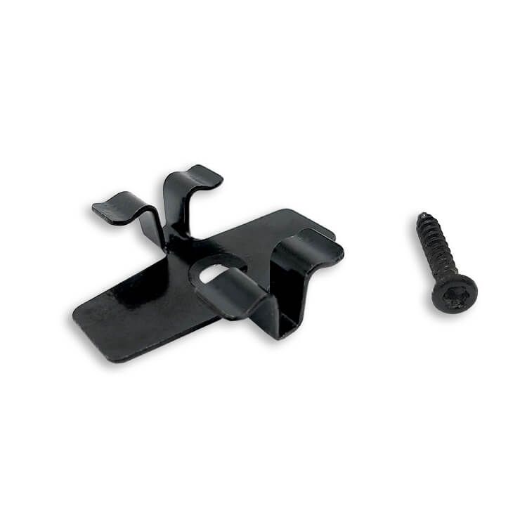 Klips ze stali nierdzewnej L-7 + wkręt - 50 szt. (CZARNY)