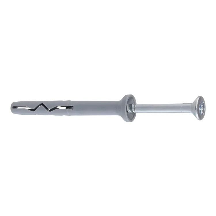 Kołek szybkiego montażu 6 x 80 mm + wkręt z łbem stożkowym PZ2 – 100 szt.