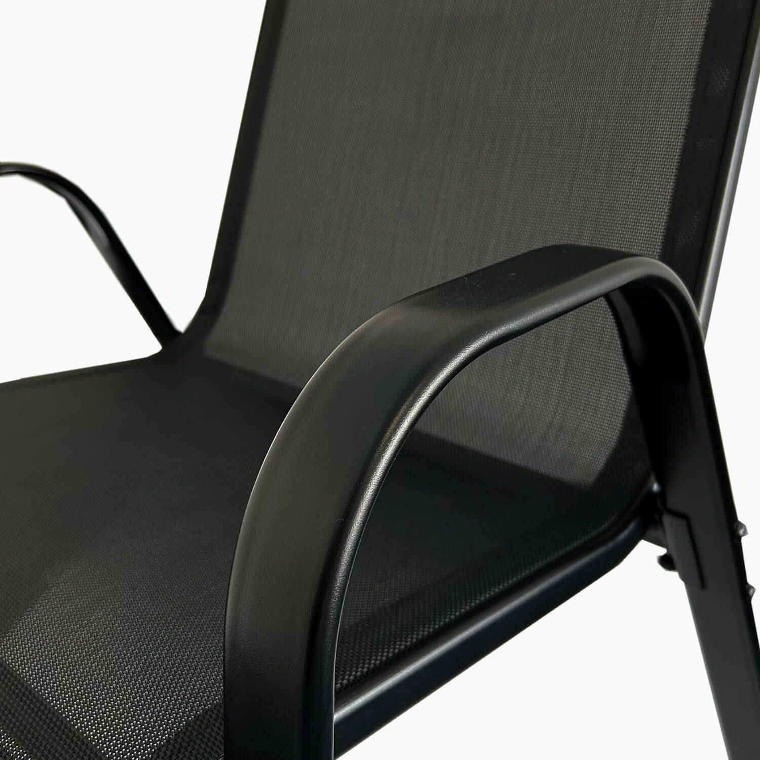 Zestaw Ogrodowy Terra Czarny – 4 krzesła + stolik