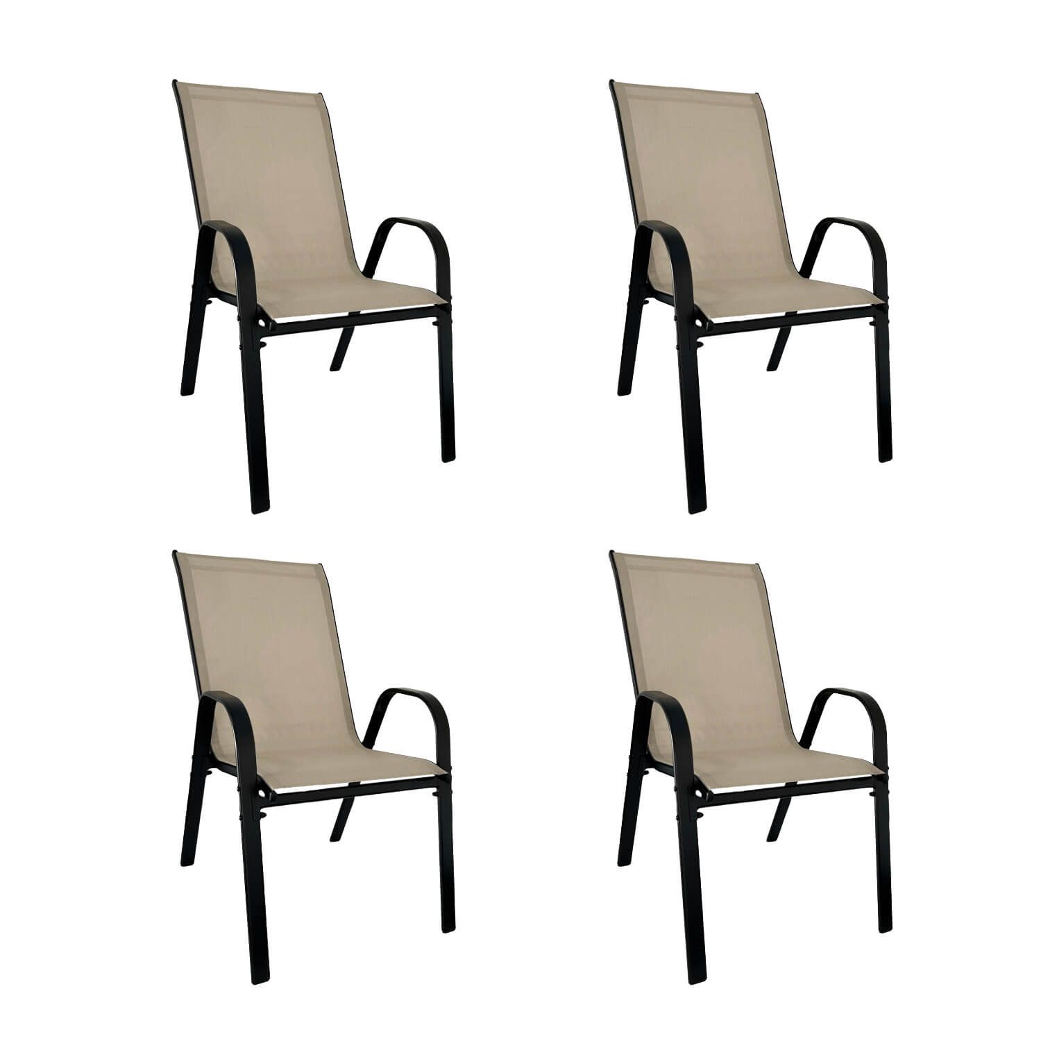 Krzesło Ogrodowe Terra Beżowe – zestaw 4 krzeseł