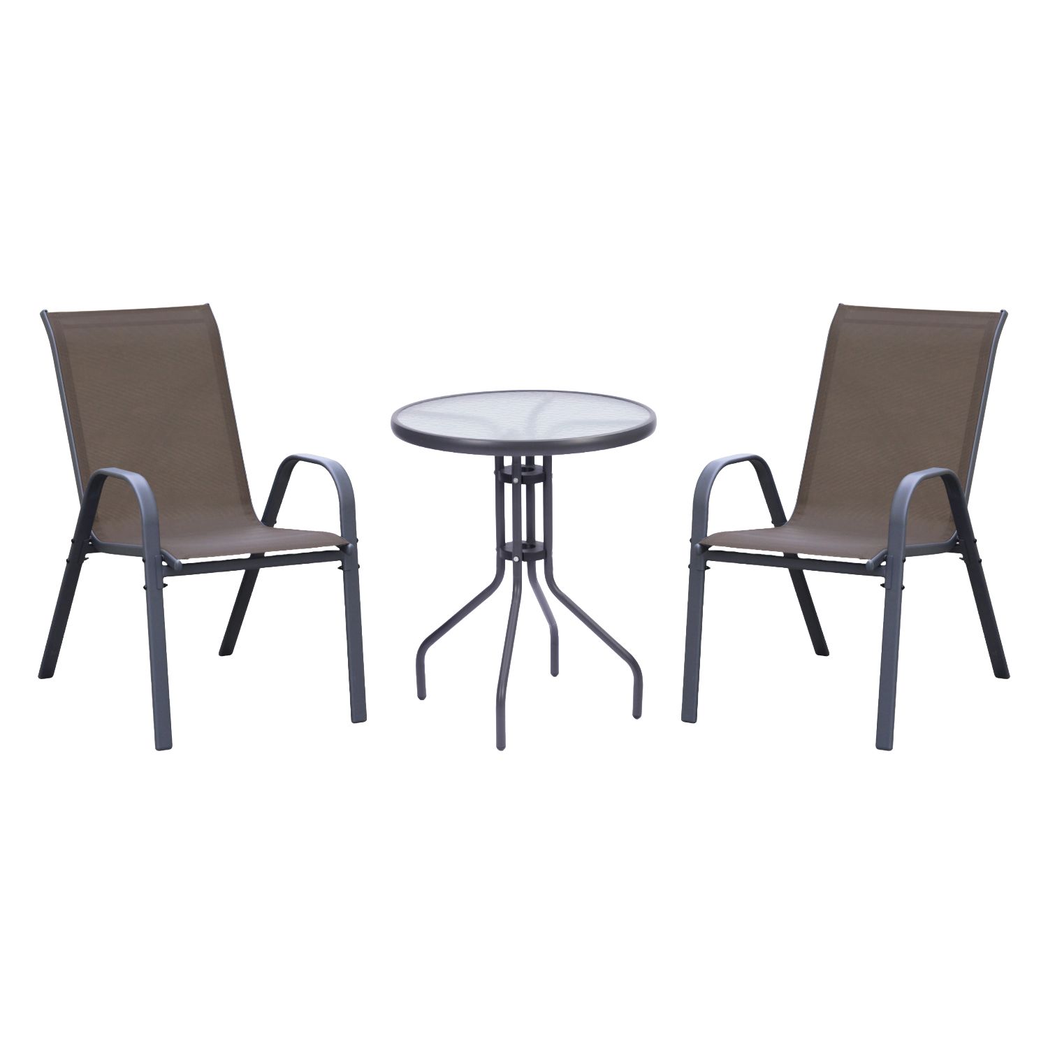 Krzesło Ogrodowe Terra Brązowe – zestaw 4 krzeseł