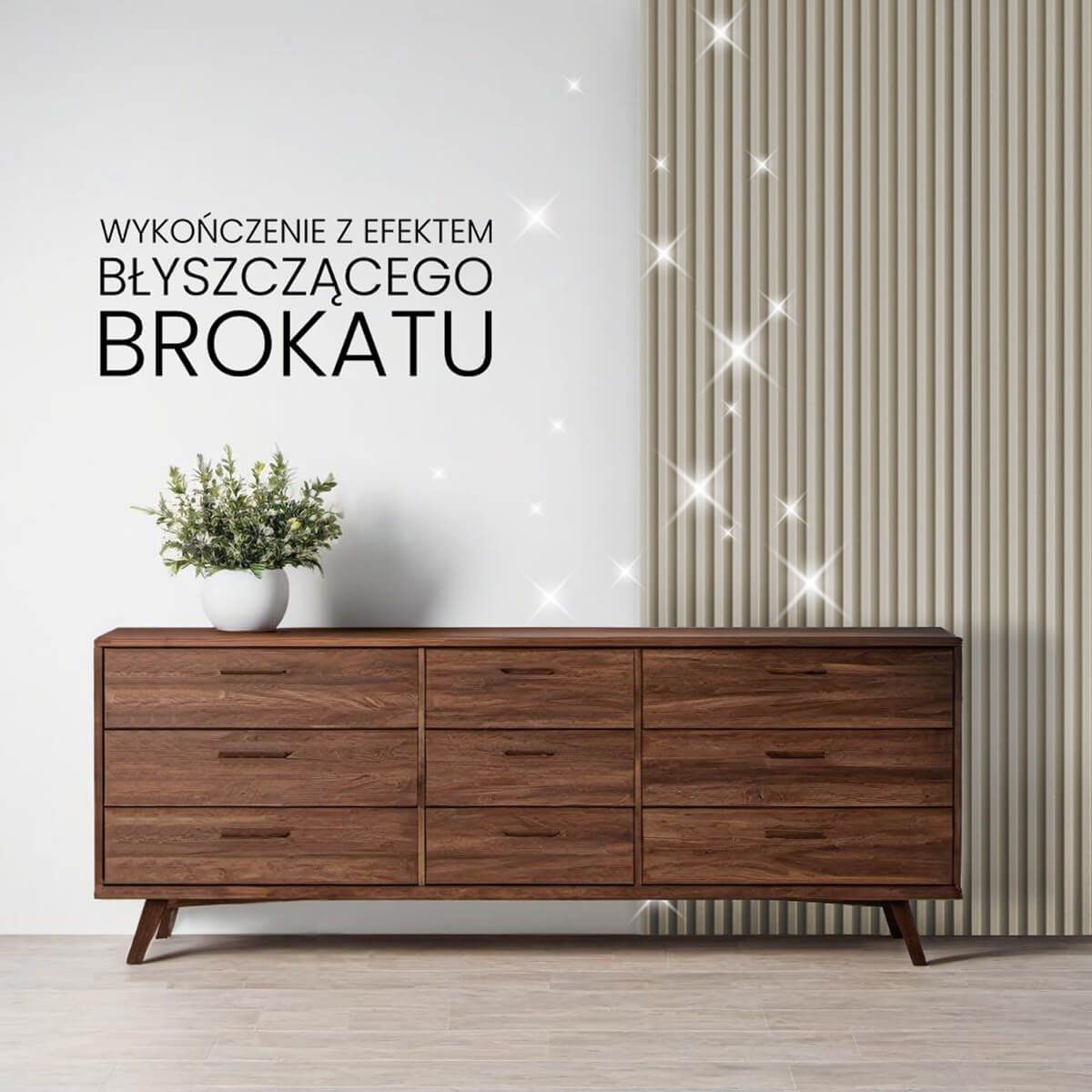 Listwa Lamelowa Startowa Ecru Brokat 2,4 x 2,4 cm – dł. 2,7 m