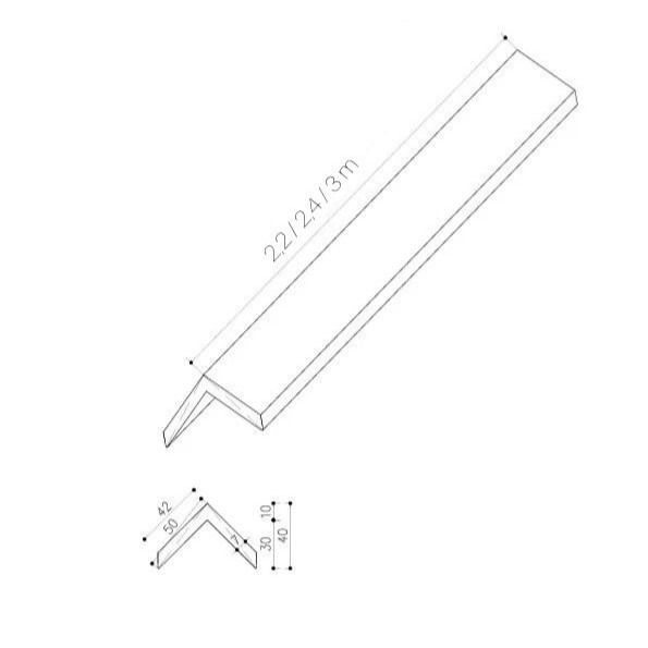 Listwa Kompozytowa Kątowa Classic Jasny Brąz 50x50 mm – dł. 2,4 m