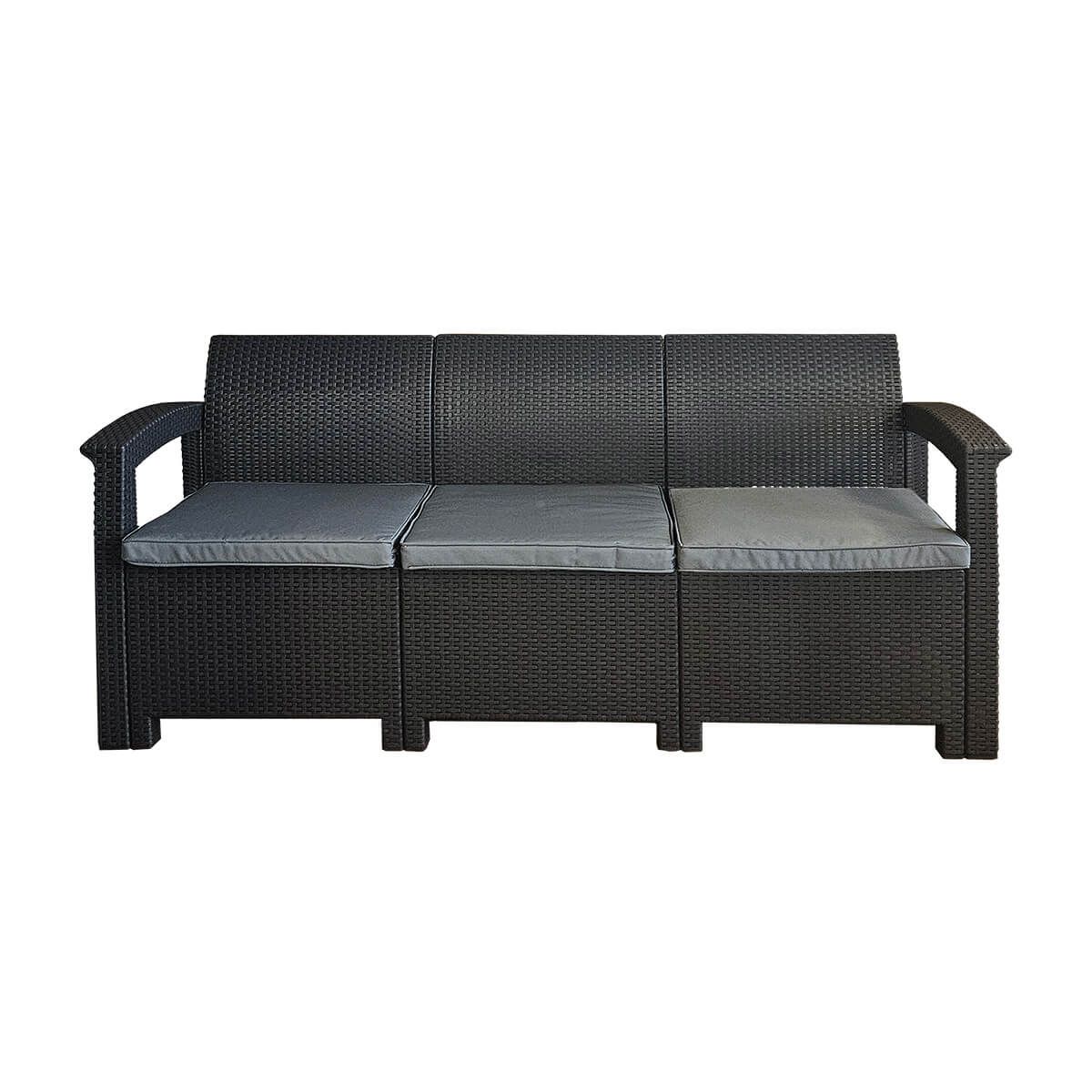 Zestaw Mebli Ogrodowych z technorattanu 5-osobowy Aura Antracyt Zestaw Mebli Ogrodowych z technorattanu 5-osobowy Aura Antracyt