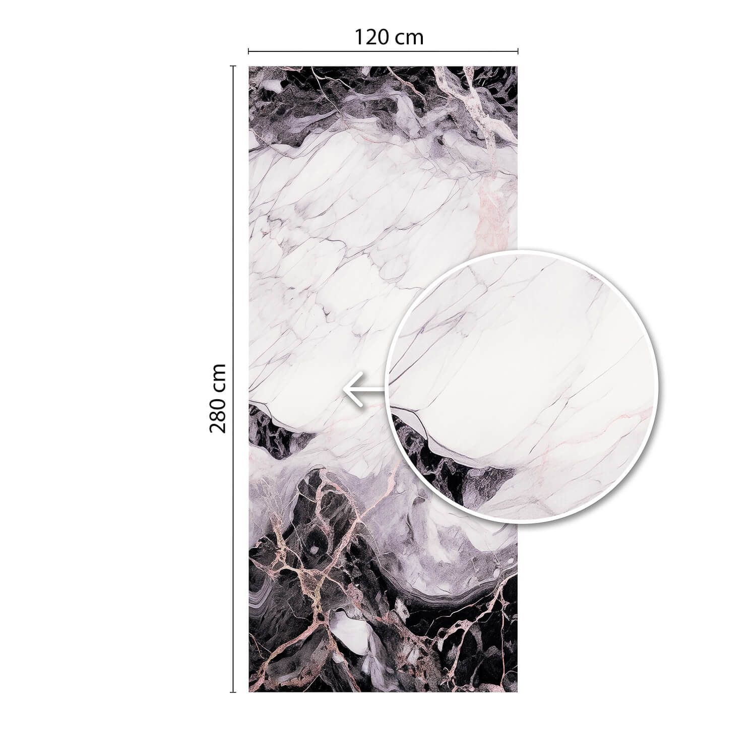 Panel Ścienny XXL Orobico Czarny Połysk 120 x 280 cm 3 mm (B)