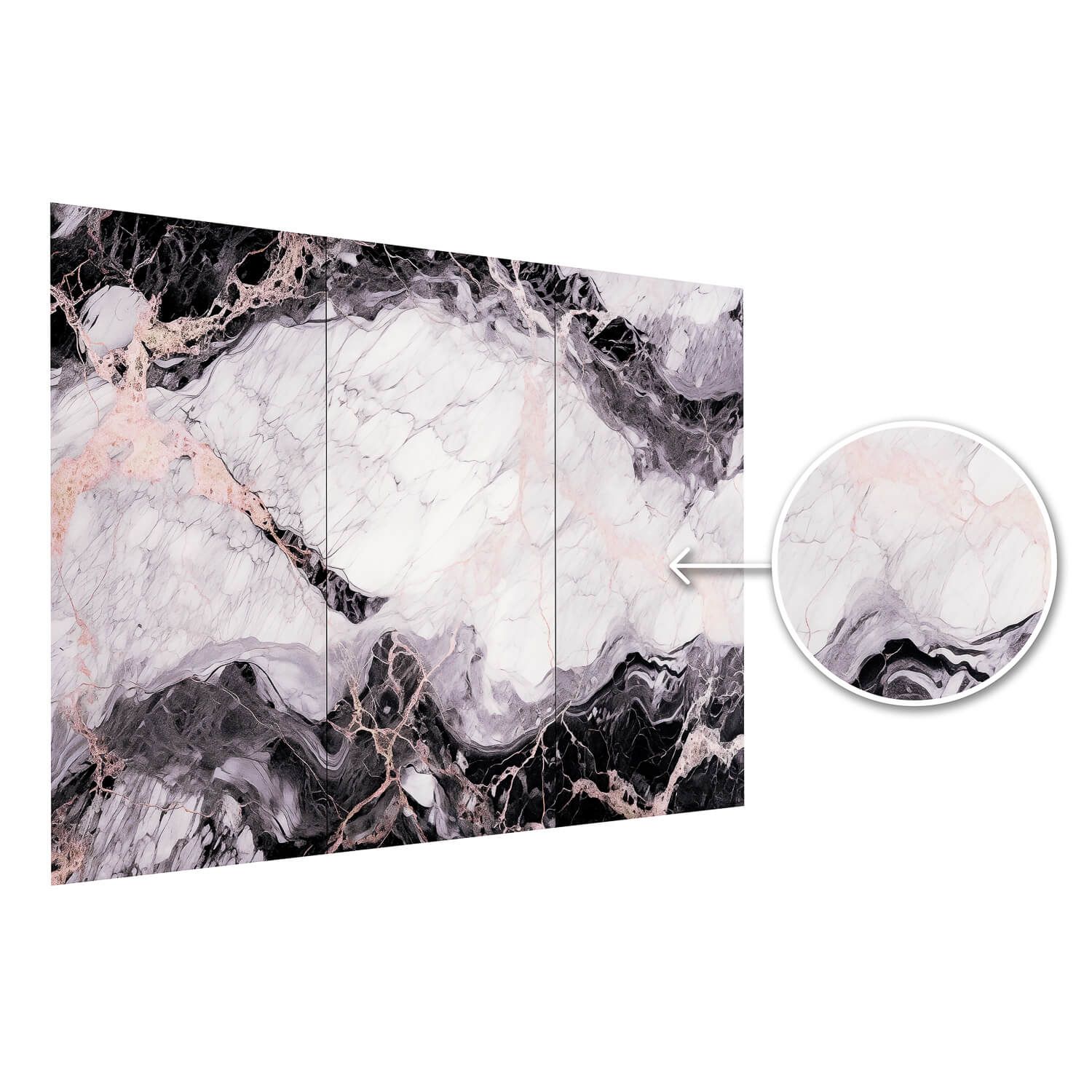 Panel Ścienny XXL Orobico Czarny Połysk 120 x 280 cm 3 mm – zestaw 3 szt. (ABC)