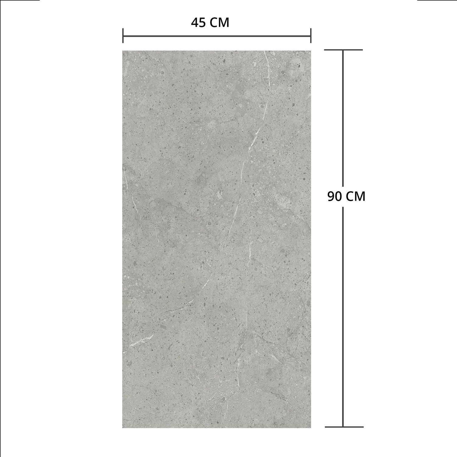  Panel Podłogowy SPC Winylowy Kamień Limestone Szary Mat 45 x 90 cm 4 mm