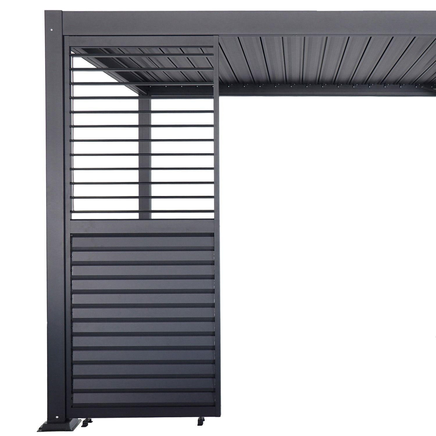 Panel żaluzjowy poziomy regulowany do pergoli ogrodowej Antracyt