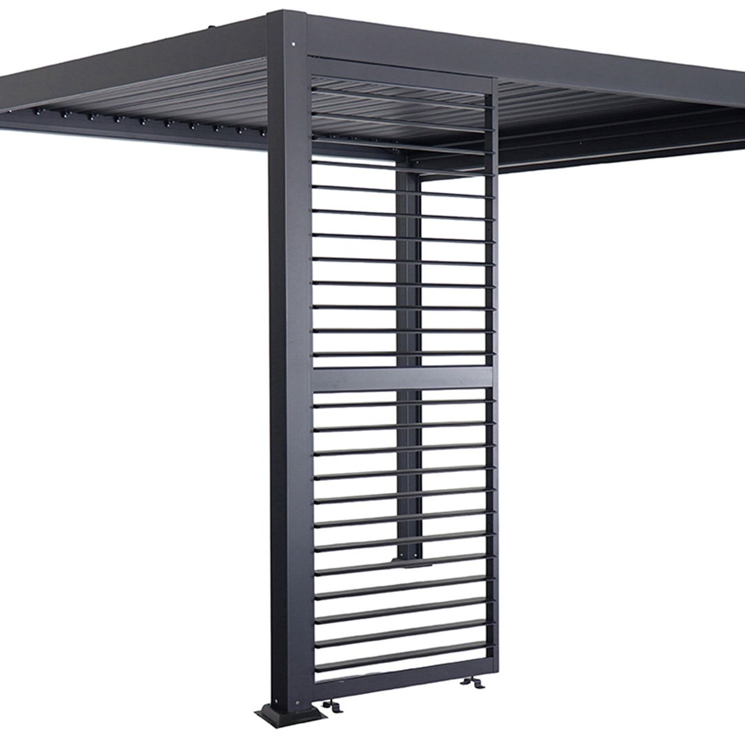 Panel żaluzjowy poziomy regulowany do pergoli ogrodowej Antracyt