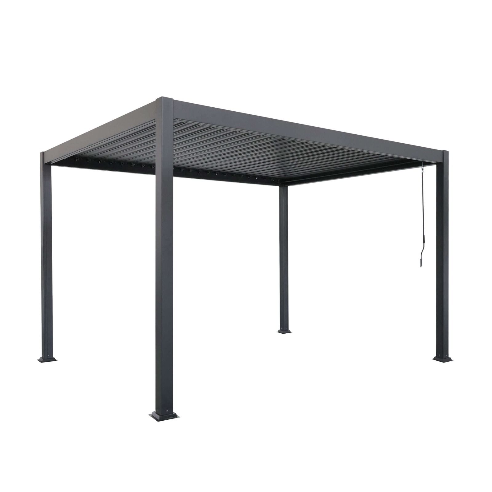 Pergola Ogrodowa Aluminiowa z regulowanym dachem Antracyt 3 x 4 m Pergola Ogrodowa Aluminiowa z regulowanym dachem Antracyt 3 x 4 m