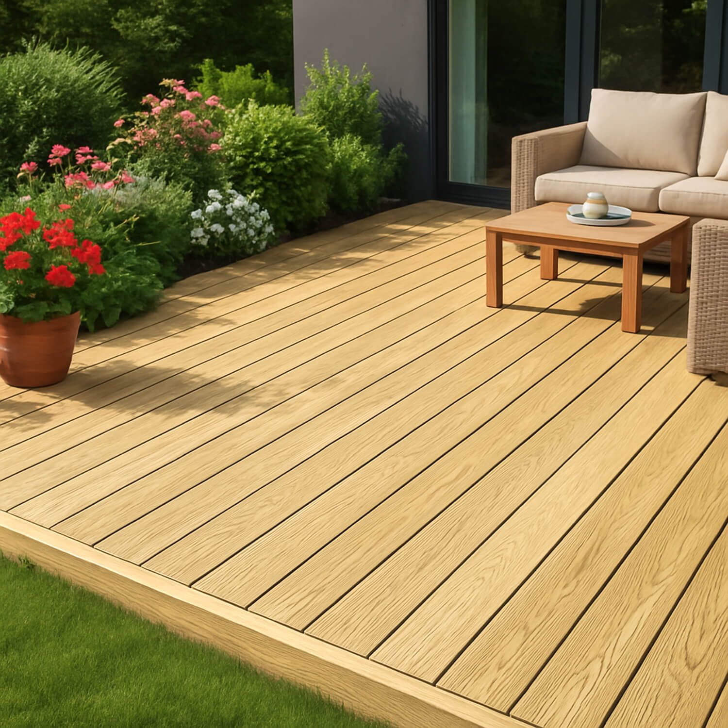 Deska Tarasowa Kompozytowa Premium Złoty Dąb / Dąb Miodowy – dł. 4 m