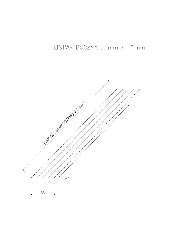 Listwa Kompozytowa Maskująca Standard/3D Szary – dł. 2,4 m
