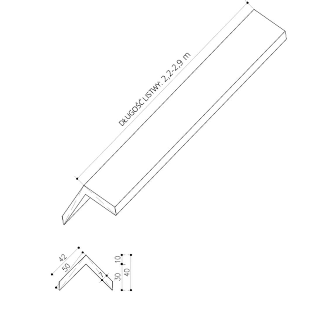 Listwa Kompozytowa Kątowa Classic Ciemny Brąz 50x50 mm – dł. 2,4 m