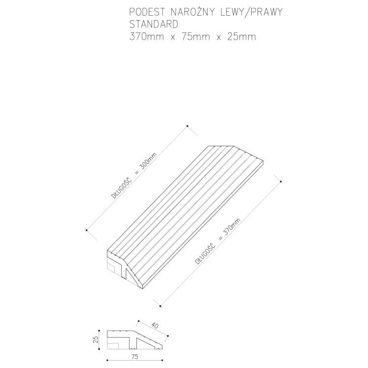 Podest Tarasowy Kompozytowy Narożny Prawy Miodowy Teak