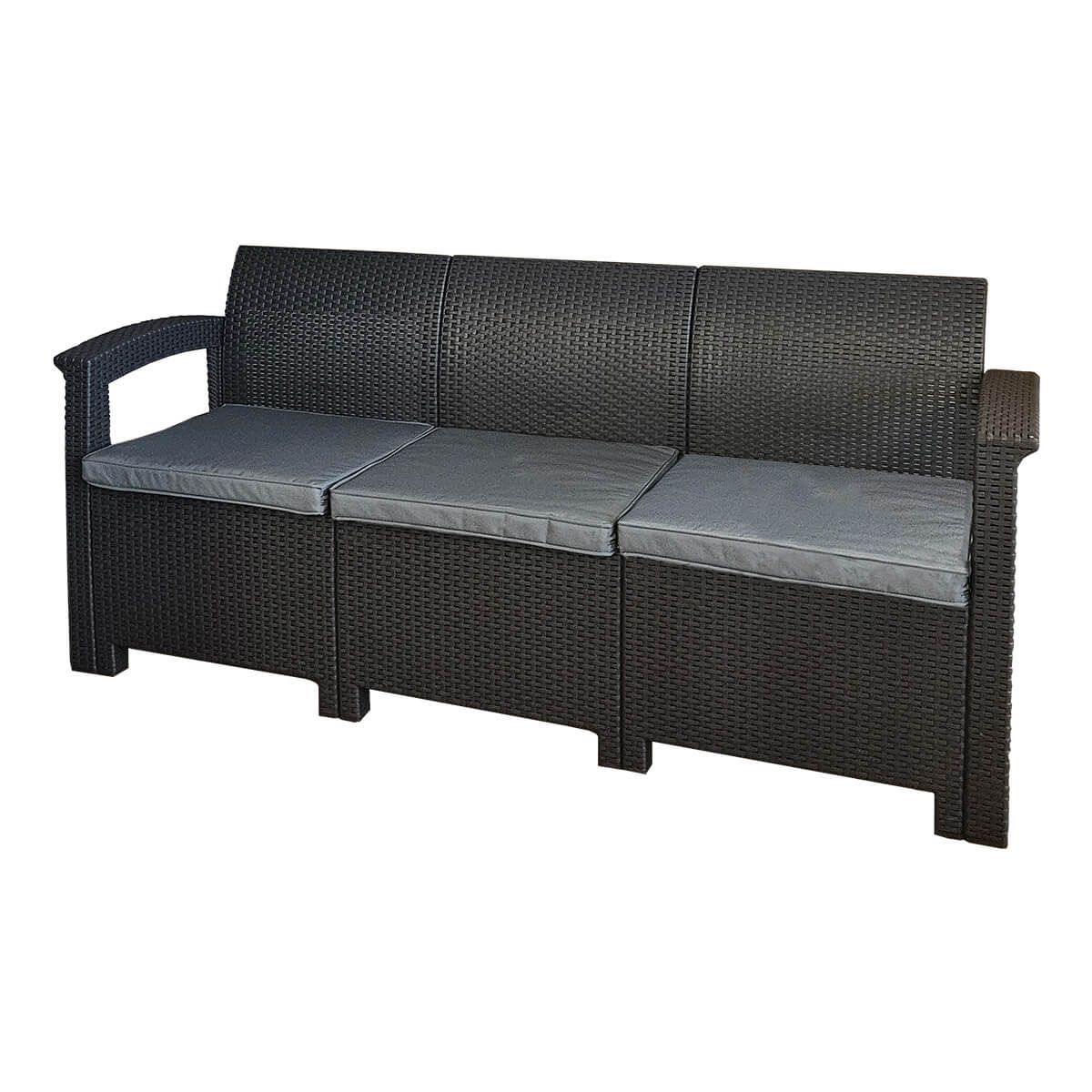 Zestaw Mebli Ogrodowych z technorattanu 5-osobowy Aura Antracyt Zestaw Mebli Ogrodowych z technorattanu 5-osobowy Aura Antracyt