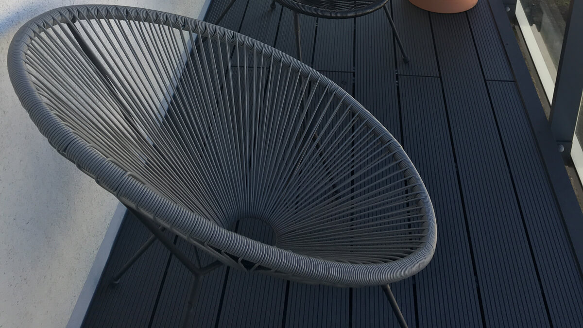 Mały balkon z deski kompozytowej Standard Antracyt