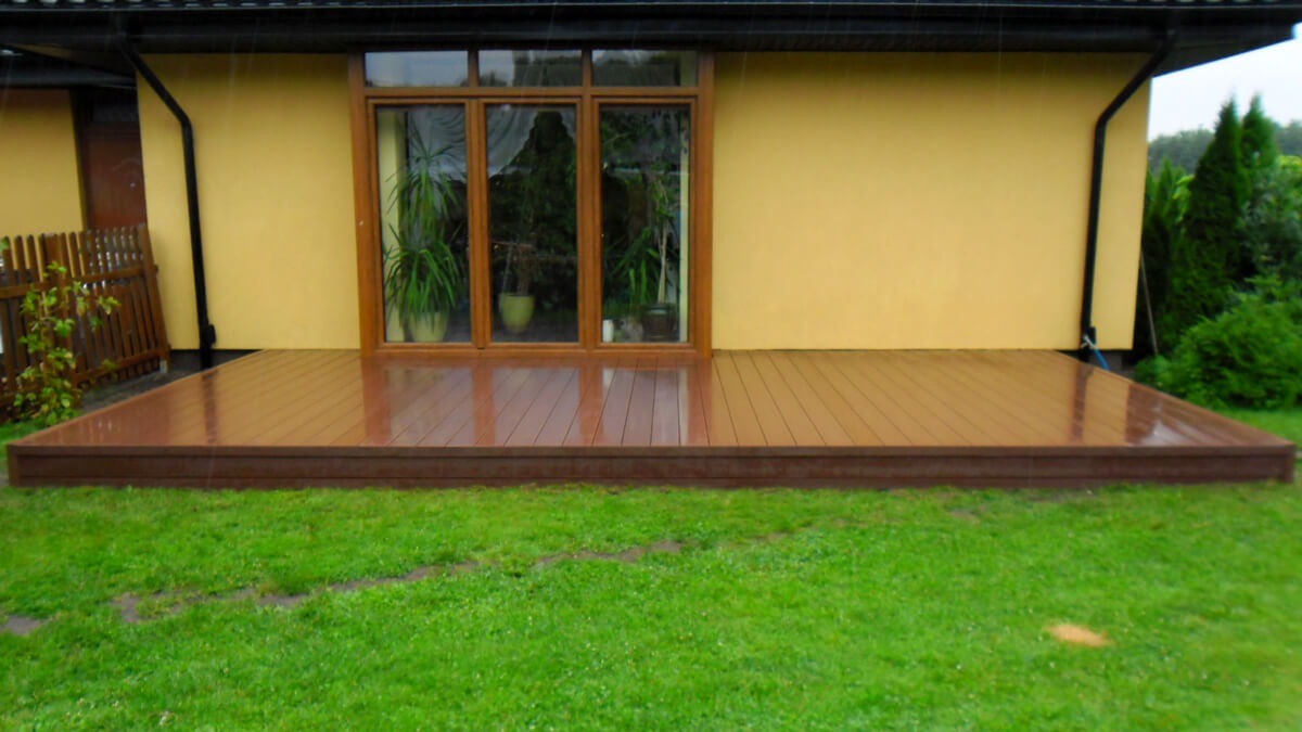 Montaż tarasu na bloczkach betonowych, Brąz Standard