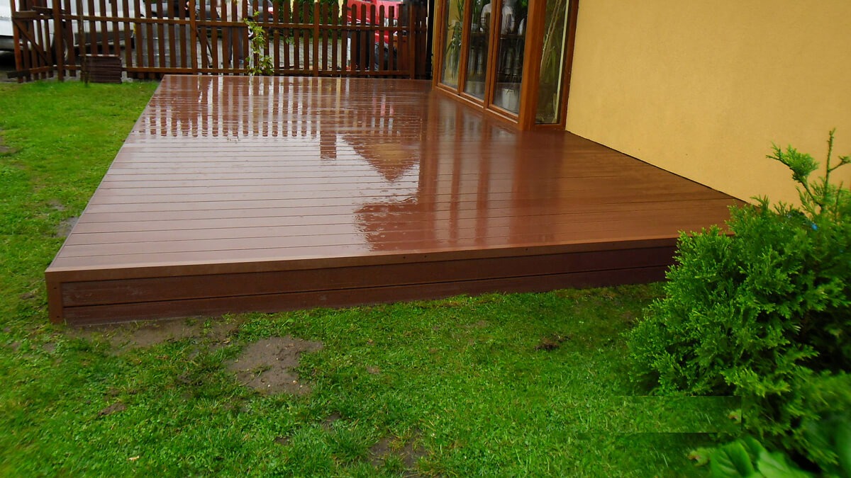 Montaż tarasu na bloczkach betonowych, Brąz Standard