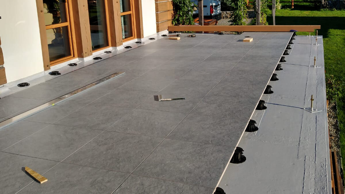 Taras z płyty gresowej Sierra Gray