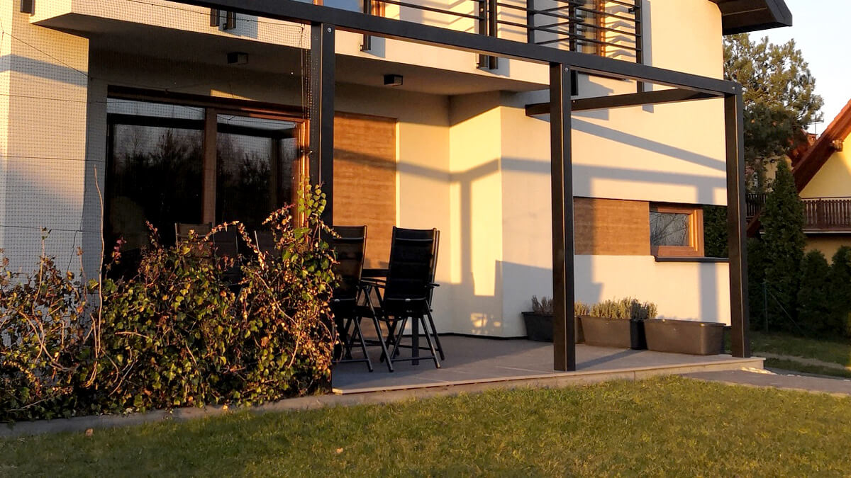 Taras z płyty Gres Sierra Gray w Gdańsku