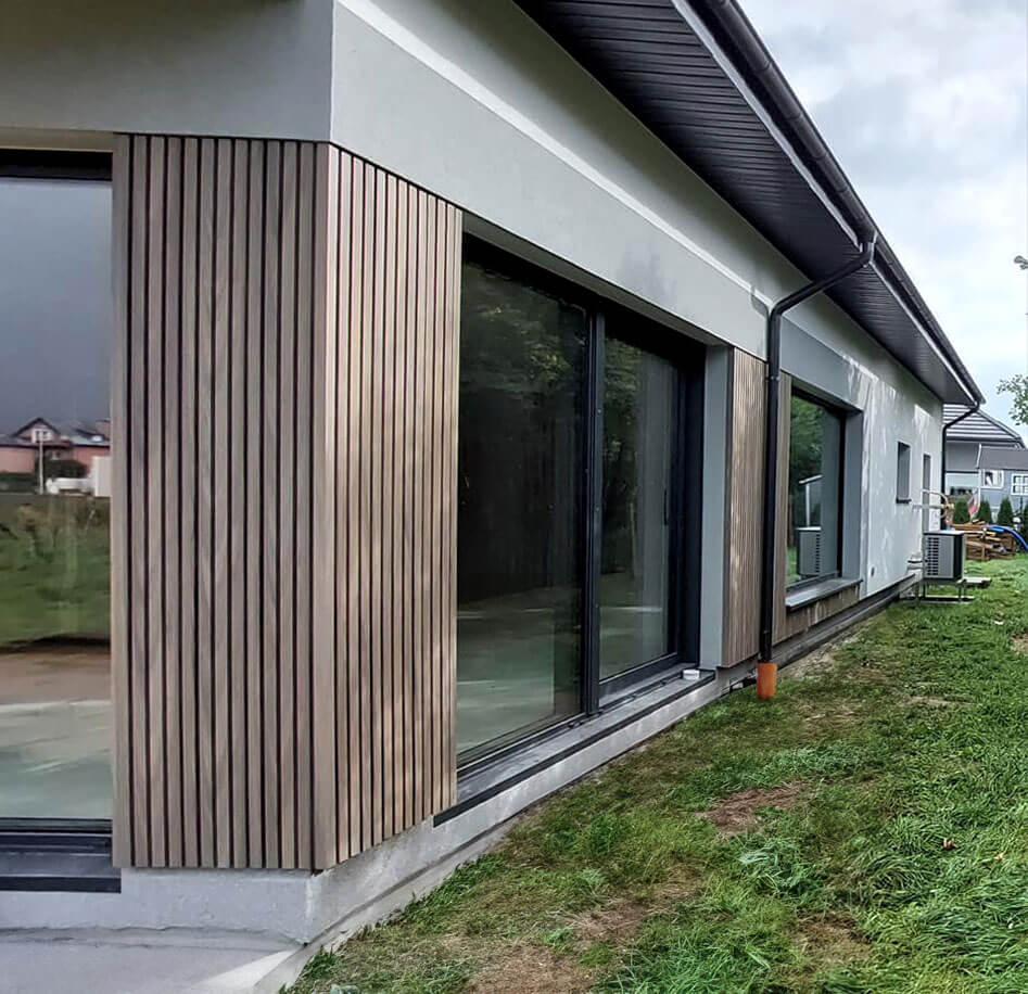 Elewacja lamelowa – lamele kompozytowe Antique