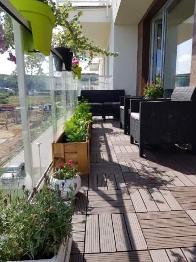 Balkon z podestów tarasowych kompozytowych Standard Ciemny Brąz