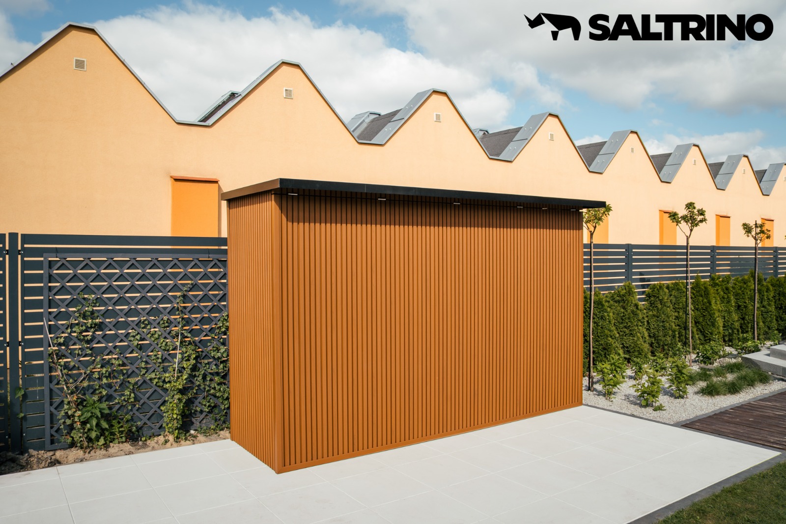 Nowoczesna kuchnia ogrodowa z lameli kompozytowych Premium Teak