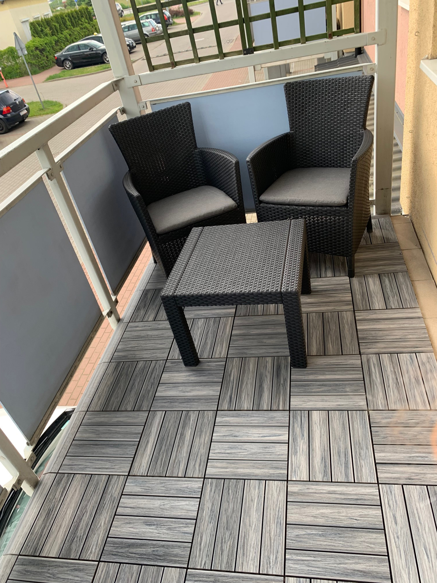 Balkon z podestów tarasowych kompozytowych Premium Gray