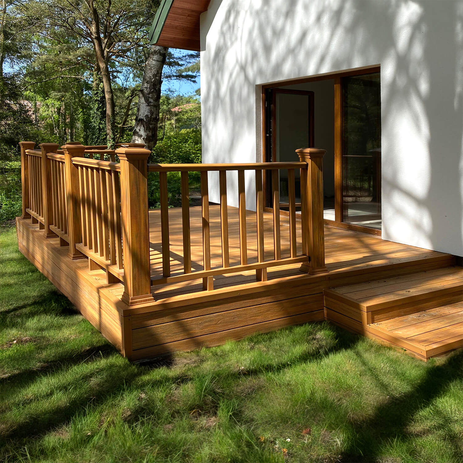 Brązowy taras z balustradą – Amber Premium