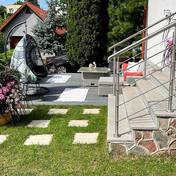 Taras z deski kompozytowej 3D w kolorze Szarym